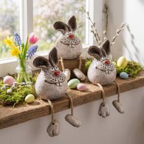 Artikel Bunny keramik dekorativ kaninkant skammel 6,5×7×9,5cm 3 stk.