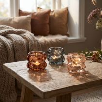 Artikel Fyrfadsglas tonet fyrfadsstage glas Ø8cm H6,5cm 3stk