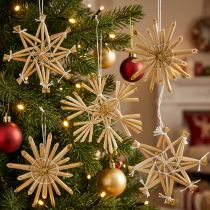 Artikel Stråstjerner Glitter Guld Sæt Julepynt Ø6cm 24 stk
