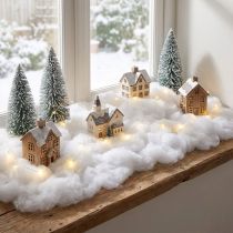 Artikel Snedekoration kunstig sne bomuld vinter hvid 200g