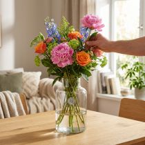 Artikel Blomstervase glas dekorativ vase med hals klar Ø14,5cm H25cm