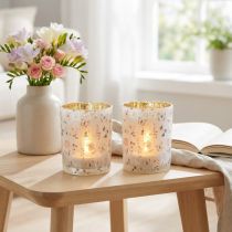 Artikel Glasfyrfadsstage med sommerfuglemotiv til hyggelige stunder, 12,5 cm, 2 stk.