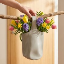 Artikel Dekorativ vase Keramisk taske Shopper Grå 19×4,5×33cm