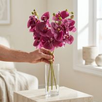 Artikel Kunstige orkideer lilla kunstige blomster som ægte 56cm 3 stk