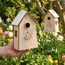 Artikel Dekoration til ophængning af fuglehus hvid natur 14,5cm 2 stk