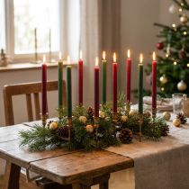 Artikel Antik pind lysestage til 10 lys guld 46×46cm H16,5cm