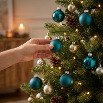 Artikel Julekugler, matte og blanke, små julepynter, 4 cm, 24 stk.