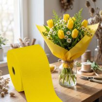 Artikel Blomstercrepe gul B10cm gramvægt 128g/kvm L250cm 2 stk.