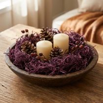 Artikel Mulberry-vat i aubergine, naturligt dekorativt materiale, fleksibelt og alsidigt, 150 g