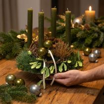 Artikel Juletræskugler i glas, blanke, i oliven og sølvgrå, 5 cm, 24 stk.
