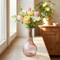 Artikel Mini glasvase blomstervase lilla Ø7,5cm H15cm