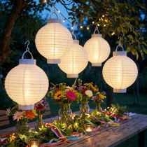 Artikel Lanterne LED med solcelle 20cm hvid