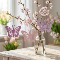 Artikel Deco sommerfugle deco bøjle lilla/pink/pink 12cm 12stk