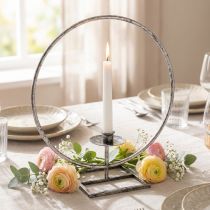 Artikel Dekorring metal lysestage sølv shabby chic Ø32cm