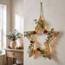 Artikel Boho stil, dekorativ ring jul, dekorativ ringstjerne B40cm