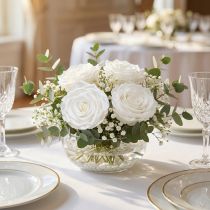 Artikel Ægte rosenhoveder Infinity Roses Hvide Premium Ø8,5cm 4 stk