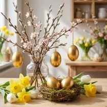 Artikel Kyllingeæg Golden Blown Eggs Påskepynt 10 stk