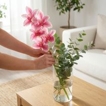 Artikel Cymbidium orkidé kunstig 5 blomster pink 65cm