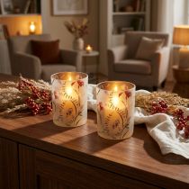 Artikel Elegant lysestage med blomstermotiv til harmonisk rumdesign, 12,5 cm, 2 stk.