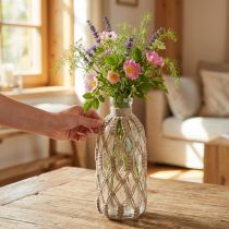 Artikel Dekorativ flaske glas macrame flaske vase Ø10cm H27cm
