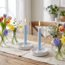 Artikel Lysestage Keramik Hvid – Moderne Lysestage til Taper Lysestager Ø13cm 2 Stk