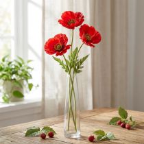 Artikel Valmuerød 58cm - 74cm 3 stk