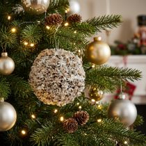 Artikel Julekugle hvid juletræspynt snebold Ø12cm