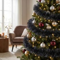 Artikel Tinsel guirlande juletræ i sort 270cm 2stk