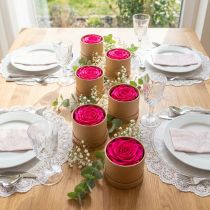 Artikel Konserverede rosendekorationer, ægte blomster til borddekoration, unikke og bæredygtige blomster, 5 cm, 6 stk.