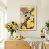 Artikel Vægdekoration "Sød citrontid" - Sommerbillede med limonade og stråhat, 40x60 cm i træramme