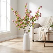 Artikel Kunstig gren af kirsebærblomst, forårsdetaljer til hjemmet, 125 cm