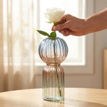 Artikel Glasvase Deco Vase Blå Brun Klar Mini Vase Ø8cm H17cm