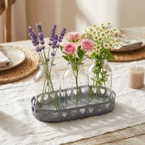 Artikel Flaskedekoration glas minivaser bakke metal rund Ø11,5 cm