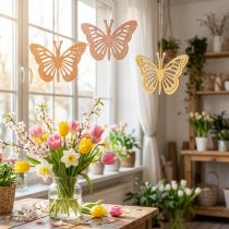 Artikel Dekorative sommerfugle Dekorationsbøjle Orange/Pink/Gul 12cm 12 Stk
