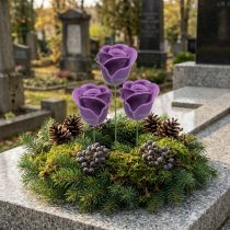 Artikel Kunstige roser violet voks roser dekorative roser voks Ø6cm 18 stk