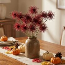 Artikel Xanthium kunstig blomst efterårsdekoration rød 6 blomster 80cm 3stk