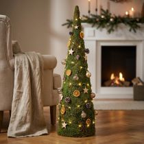 Artikel Juletræsmospynt i grøn natur Ø30cm H100cm