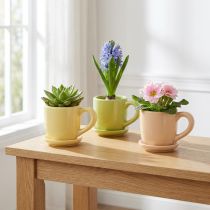 Artikel Kaffekop, dekorativ borddekoration til et stilfuldt rumdesign med planter, 11 cm, 3 stk.