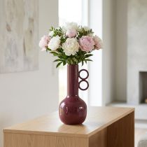 Artikel Moderne, kunstnerisk vase med lang hals og runde hanke til stilfuld indretning, 24 cm