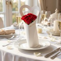 Artikel Blomsterpose roser gaveemballage hvid 46cm 12 stk