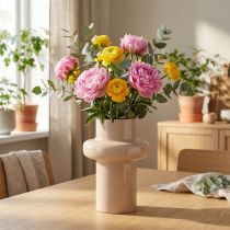 Artikel Blomstervase metal brun cappuccino emalje Ø17cm H23cm