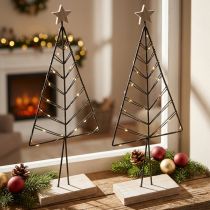 Artikel Mini juletræ metal træ sort natur 28cm 2stk
