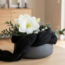 Artikel Dekorativ uld, uldsnor, filtet uld til kreativt håndværk og blomsterdekoration, 2m, sort