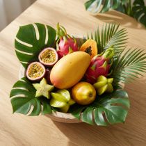 Artikel Kunstig mango som en eksotisk dekorativ frugt til hjemmet