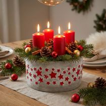Artikel Planteskål til advent, planter med stjerner, betondekoration Ø20cm H11cm