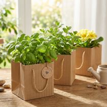 Artikel Papir urtepotte plantepose folie natur 10,5cm 10 stk
