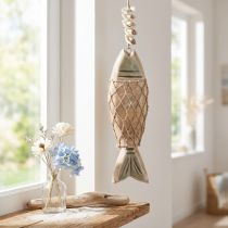 Artikel Deco fisk, træfisk Deco, fiskevedhæng træ 21cm