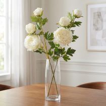 Artikel Kunstige pæoner med 3 blomster hvid creme 81cm 2 stk