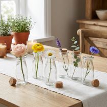 Artikel Minivaser glasvaser med korkprop H13,5 cm Ø5,5 cm 6 stk.