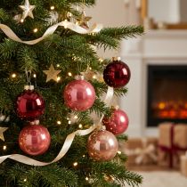 Artikel Julekuglesæt, skinnende festlig dekoration, 6 cm, 24 dele